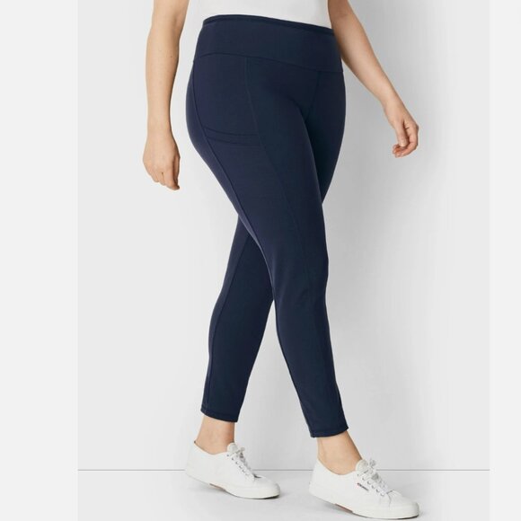 T by Talbots High Rise Tech Stretch Active Legging Navy Blue XL - Picture 1 of 10